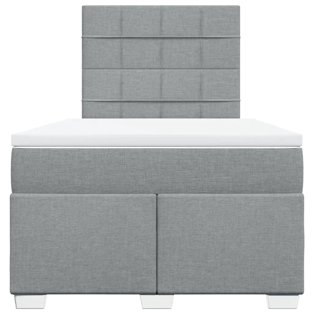 Giroletto a Molle con Materasso Grigio Chiaro 120x190cm Tessuto 3290427