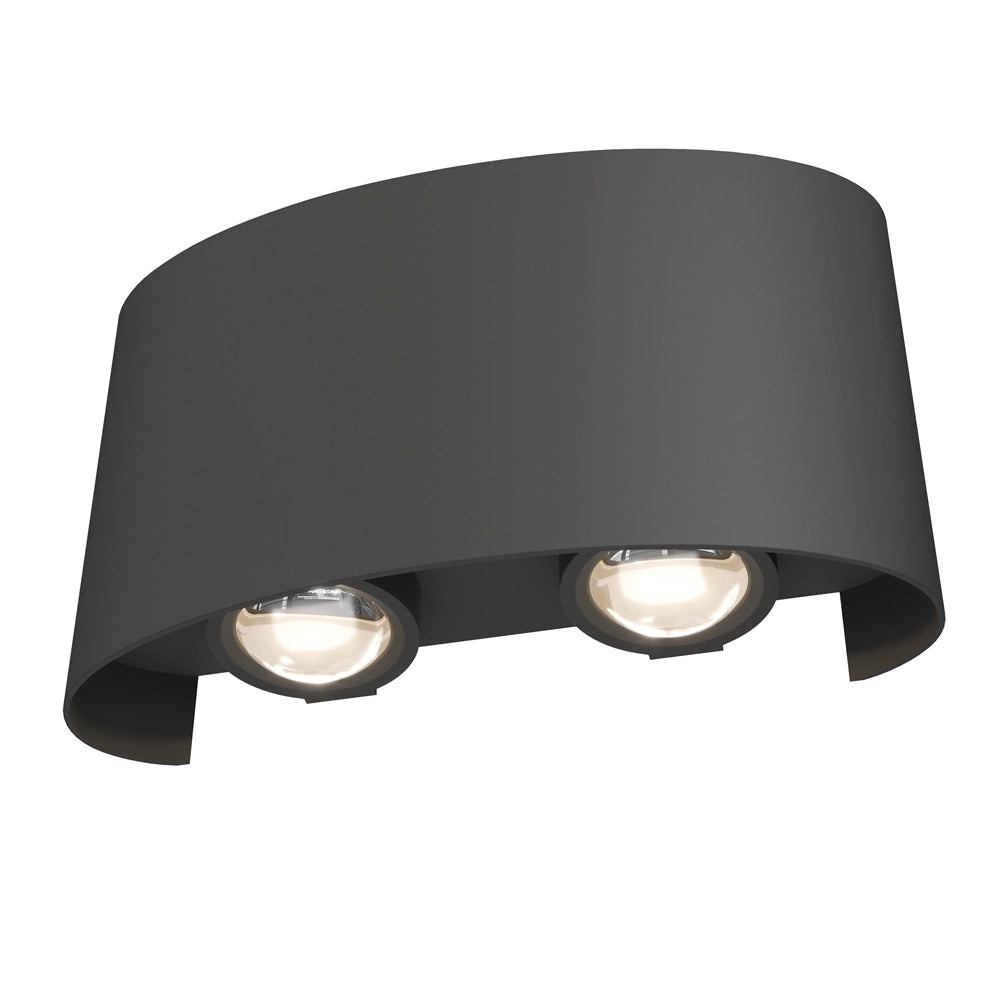 Lampada Da Parete Moderna Da Esterno Metallo Grigio Luce Led 4W Ip54