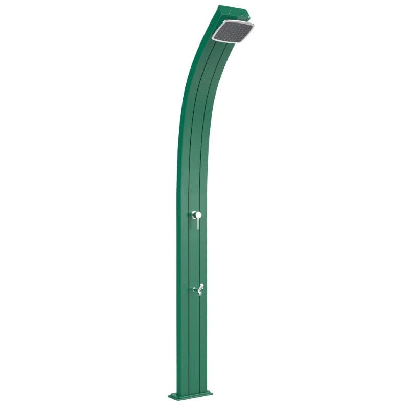 Doccia Tradizionale In Alluminio Spring Con Miscelatore E Lavapiedi Colore Verde Scuro Cv-A125/6016