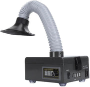 Sistema di aspirazione fumi 3-trappiste - Spazio Grigio - Prevenzione fumi - 150 W - Adatto per lavori di saldatura - Fiammista per apparecchi elettrici