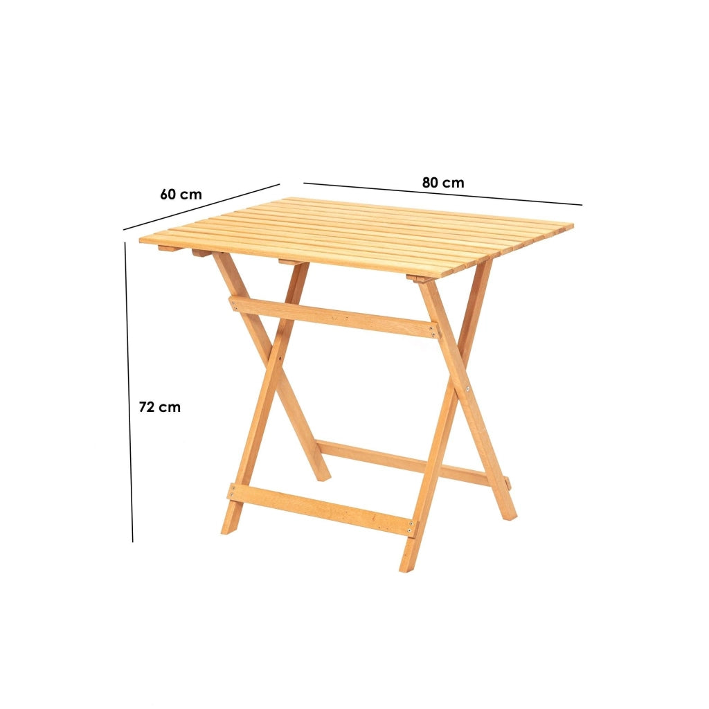 Lestizza, Tavolo da Esterno 4 Posti, 60x80x72h cm Marrone