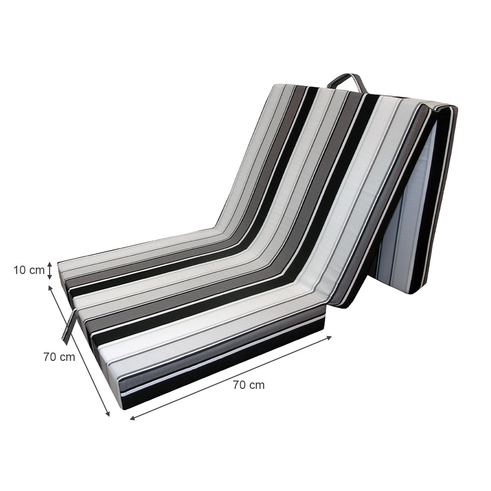 Vitalispa Materasso pieghevole Nero 190 x 70 cm