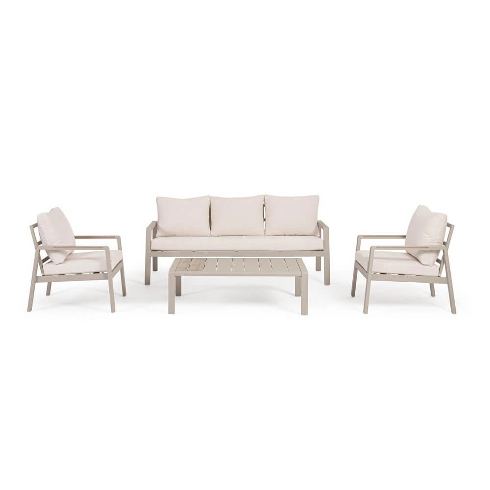 Set da 4 pezzi salotto da esterno in alluminio con cuscini - NOLIRA