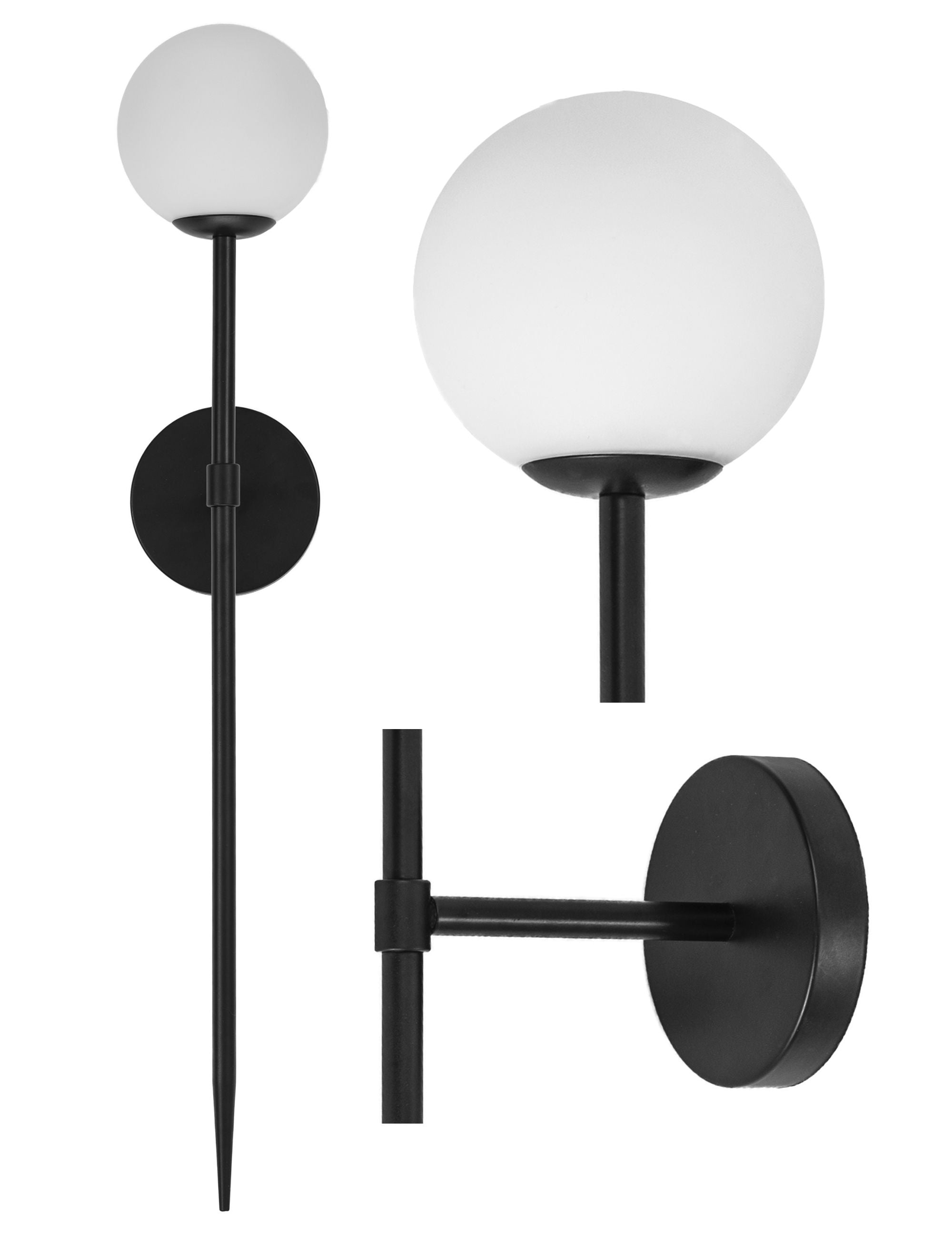Lampada Da Muro Nero Moderno 75cm APP579-1W