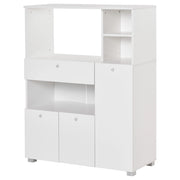 EasyComfort Mobile Cucina per Microonde con Armadietti, Mensole e Cassetto, Credenza Moderna in Legno 90x40x120cm Bianco