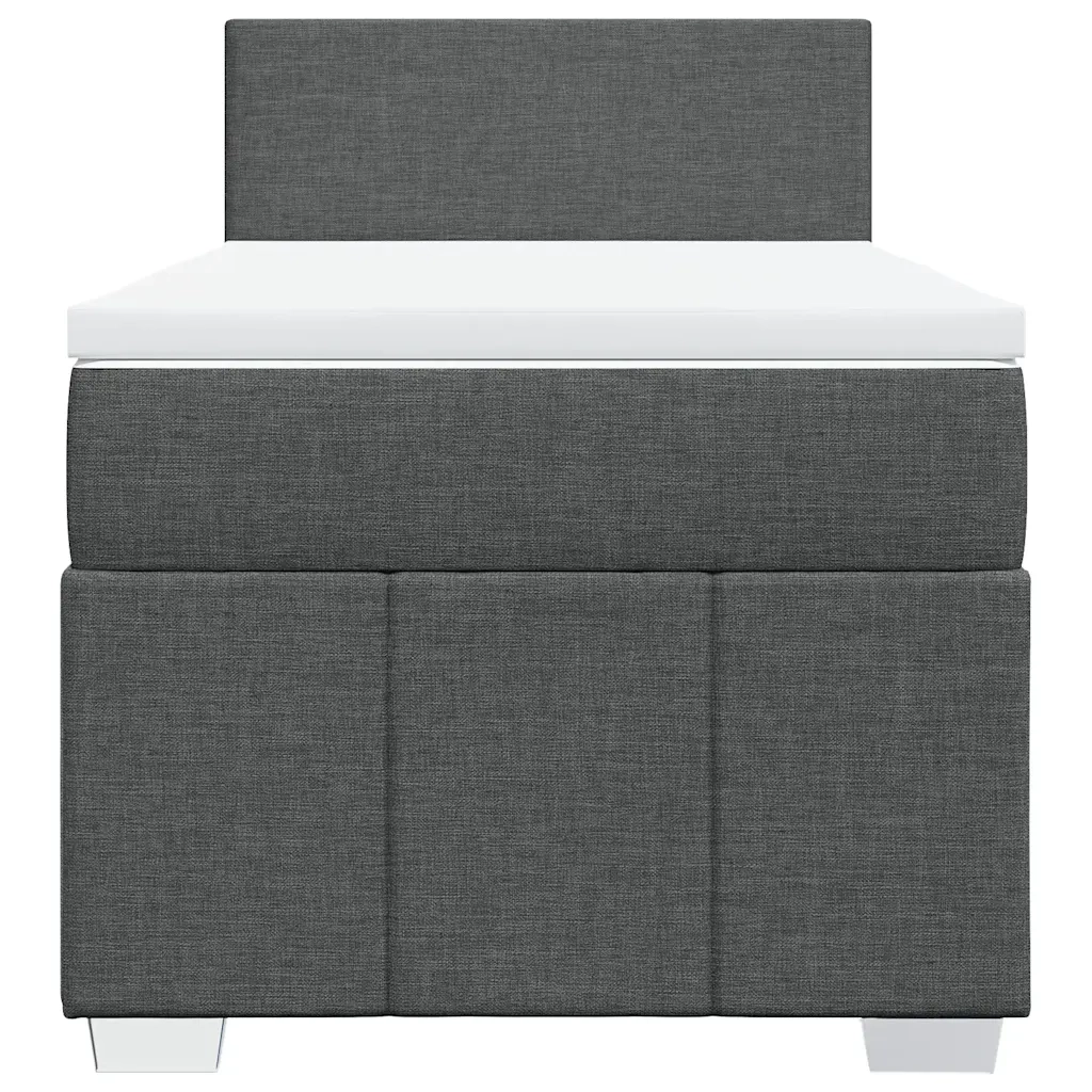 Giroletto a Molle con Materasso Grigio Scuro 80x200 cm Tessuto