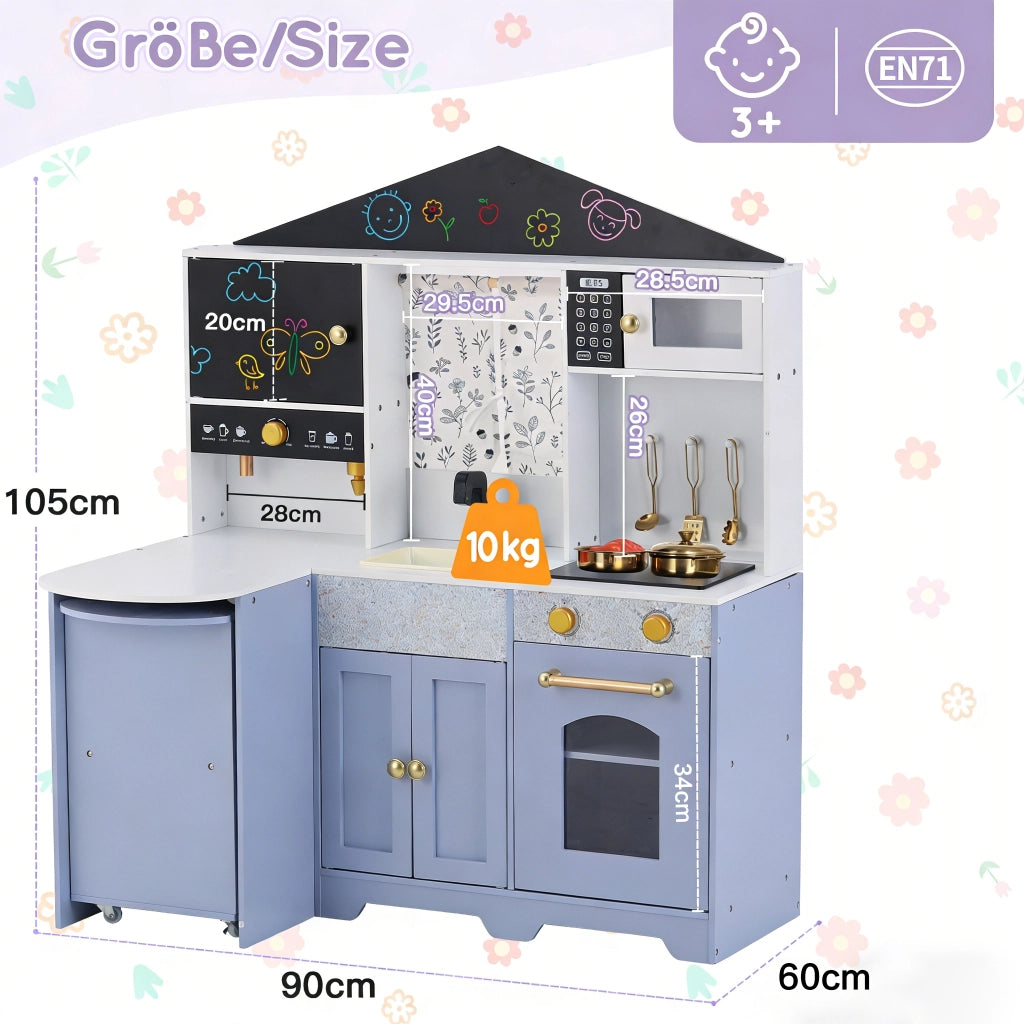 Cucina per bambini ¨C Minimal ¨C legno e plastica bianco viola 60x90x105cm