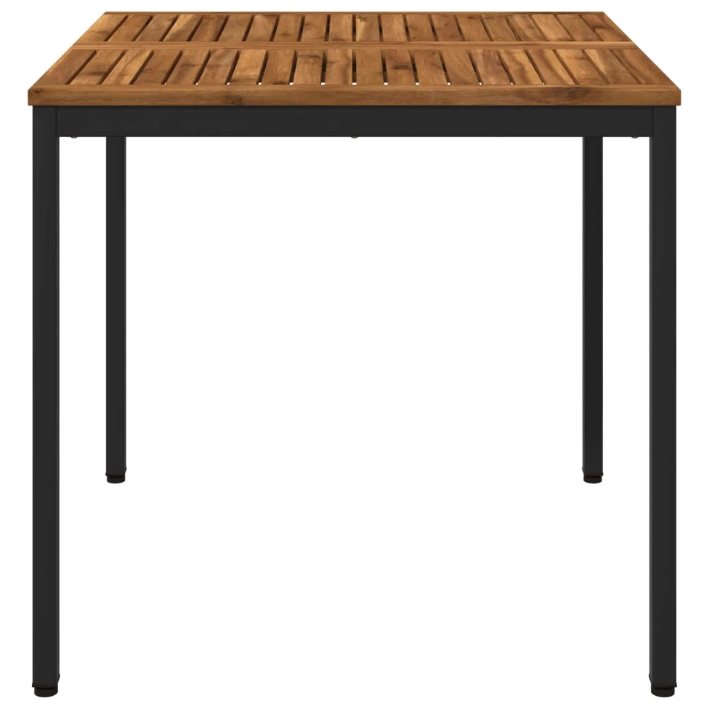 Tavolo da cena da giardino Naturale e Nero 80 x 80,5 x 75 cm 901310