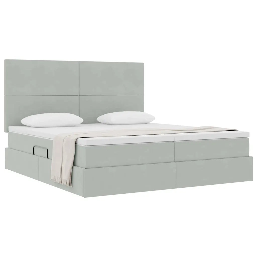 Letto con Contenitore Grigio chiaro 180 x 200 cm Velluto