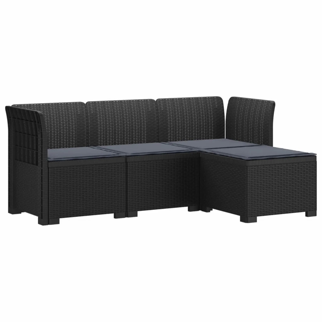 Divano da giardino 4 posti con cuscini aspetto rattan PP 3443929