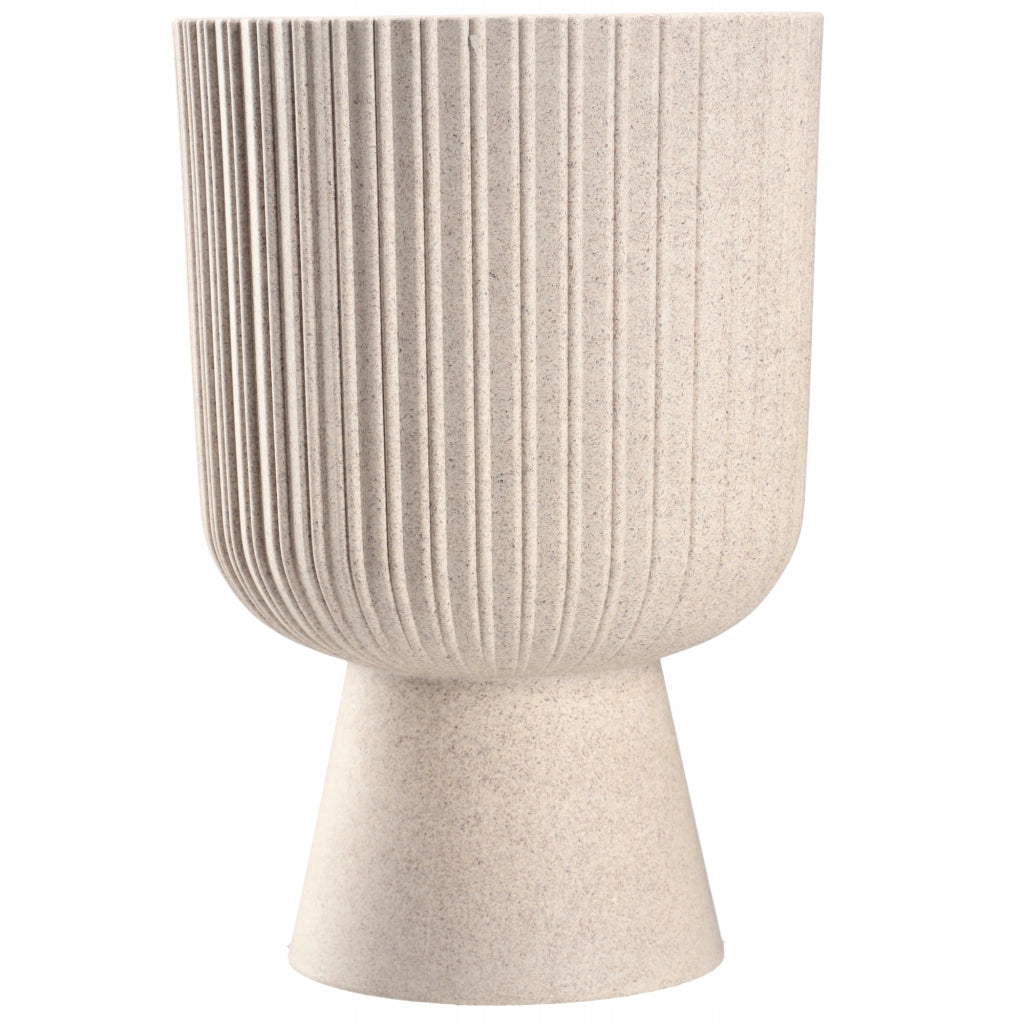 Vaso da fiori KADAX, vaso da fiori, da giardino, con coperchio in plastica, 14 cm, supporto per fiori, beige