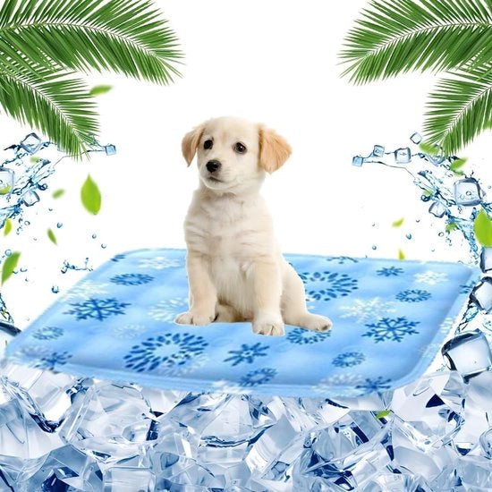 Matte per cani, 40 x 50 cm, matte per gatti, matte per cani lavabile, auto raffreddante con gel non tossico, adatto per piccoli cani e gatti (neve)