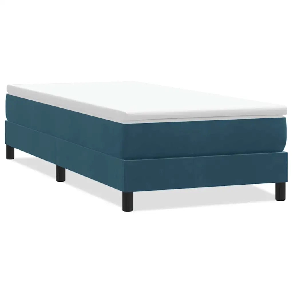 Giroletto a Molle senza Materasso Blu Scuro 100x210 cm Velluto