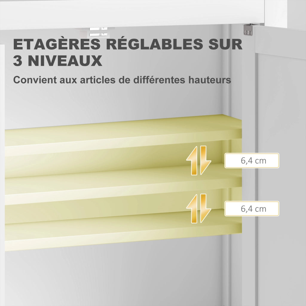 Mobile da bagno sospeso ¨C zephmum ¨C bianco 61x20x84 cm
