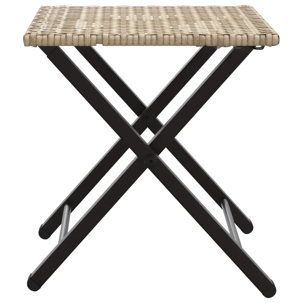 Set da Pranzo da Giardino Pieghevole 5pz Beige in Polyrattan