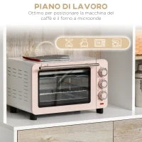 Mobile Buffet Dispensa Cucina, Ante Cassetti e Vani Aperti, 100L x 39P x 181.5Acm Bianco e Legno