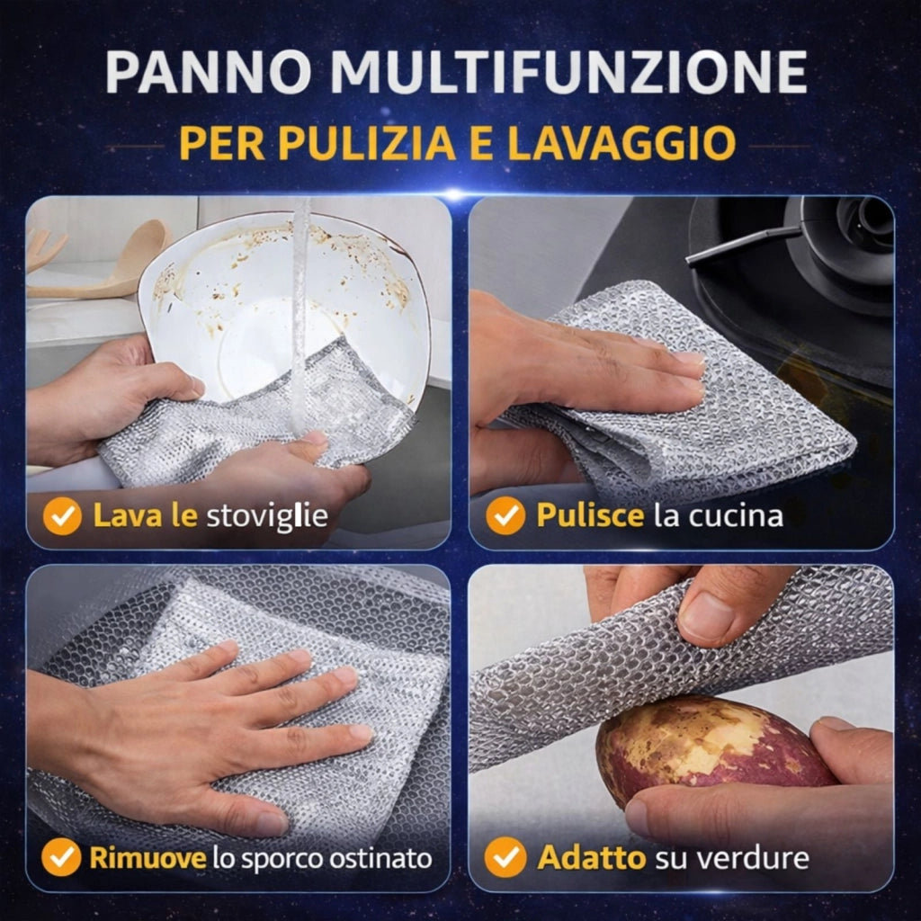 12 Pezzi Panni Spugna Antigraffio Multiuso 20x20 cm Cucina Superfici Delicate