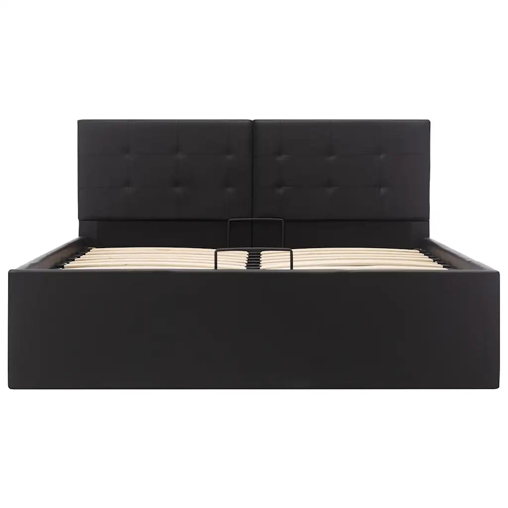 Giroletto con Contenitore Idraulico Nero Similpelle 120x200cm