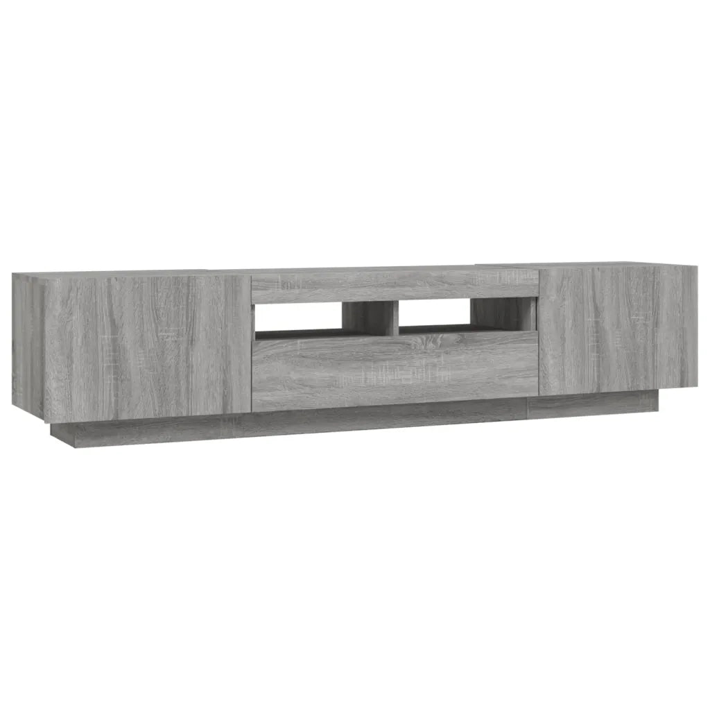 Set Mobili TV 2 pz con Luci LED-Set di 2 Credenza per TV Grigio Sonoma Legno Multistrato 165551