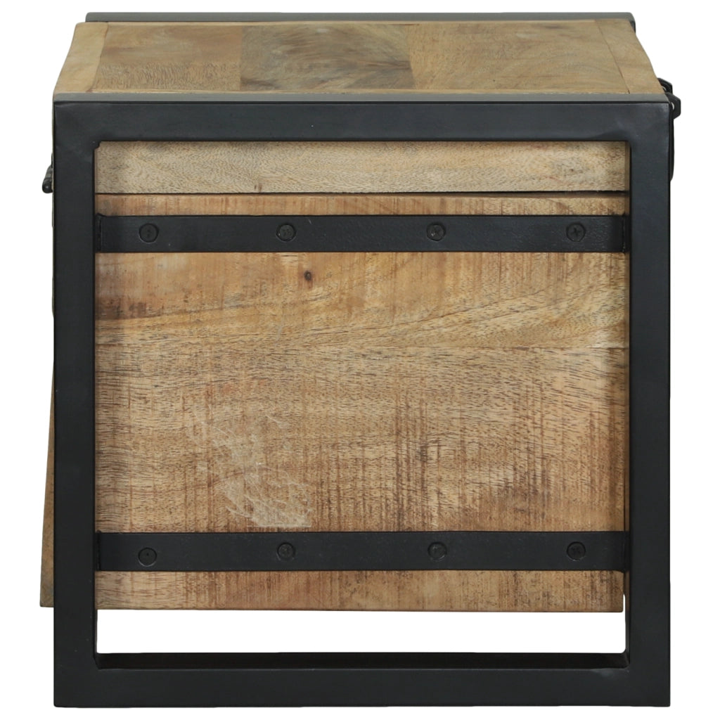 Bauli di stoccaggio  40x30x30cm in legno massello di mango e metallo