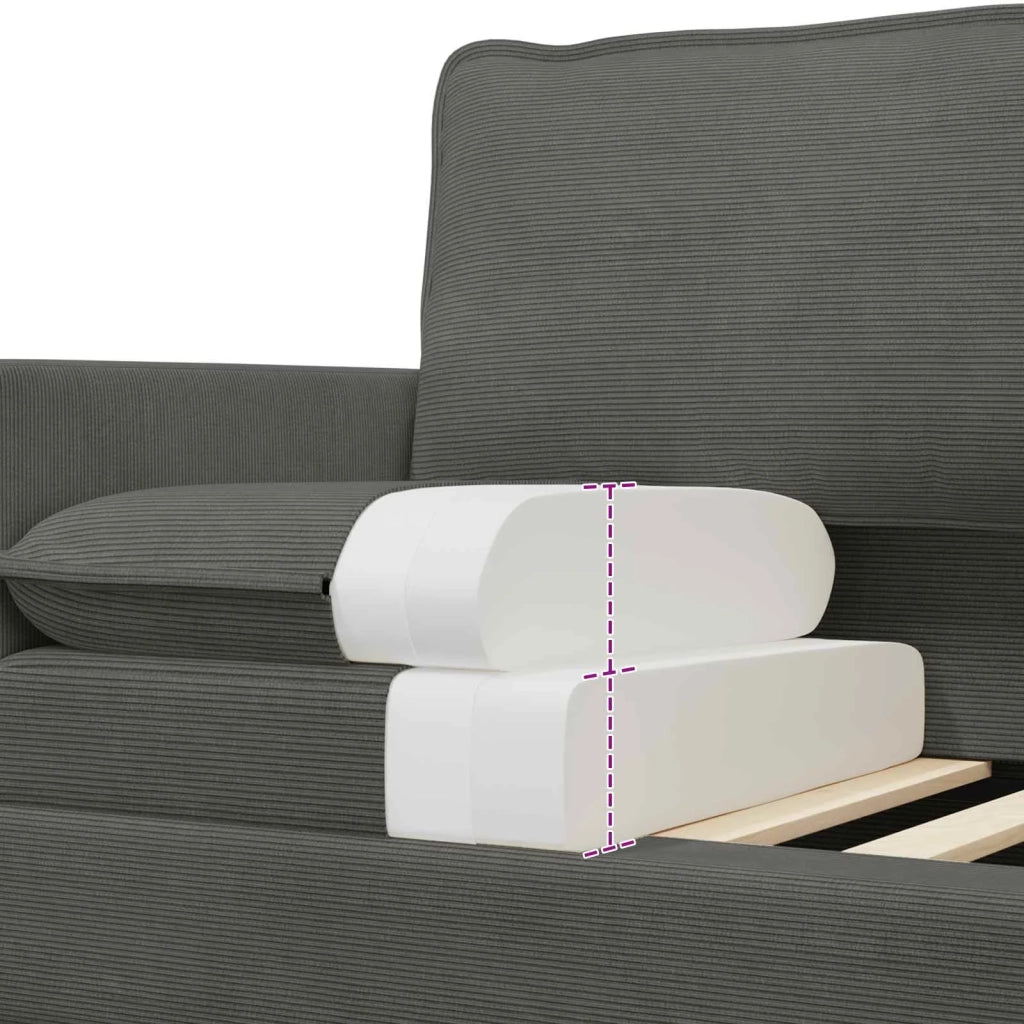 Set di divani 2 pcs Grigio Scuro Tessuto