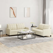 Set di Divani 2 pz con Cuscini crema in Similpellecod mxl 107062