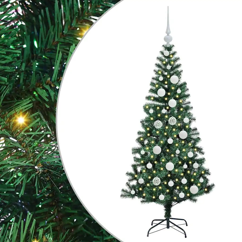 Albero di Natale Artificiale-Albero Natalizio con luci integrate Verde 120 cm 633521