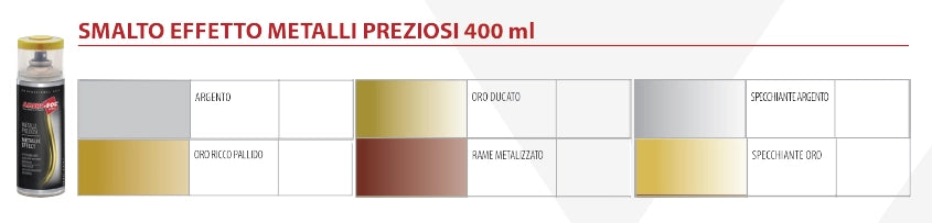 BOMBOLETTA SPRAY METALLI PREZIOSI 400 ml - Effetto oro moderno - 6 pezzi- AMBROSOL