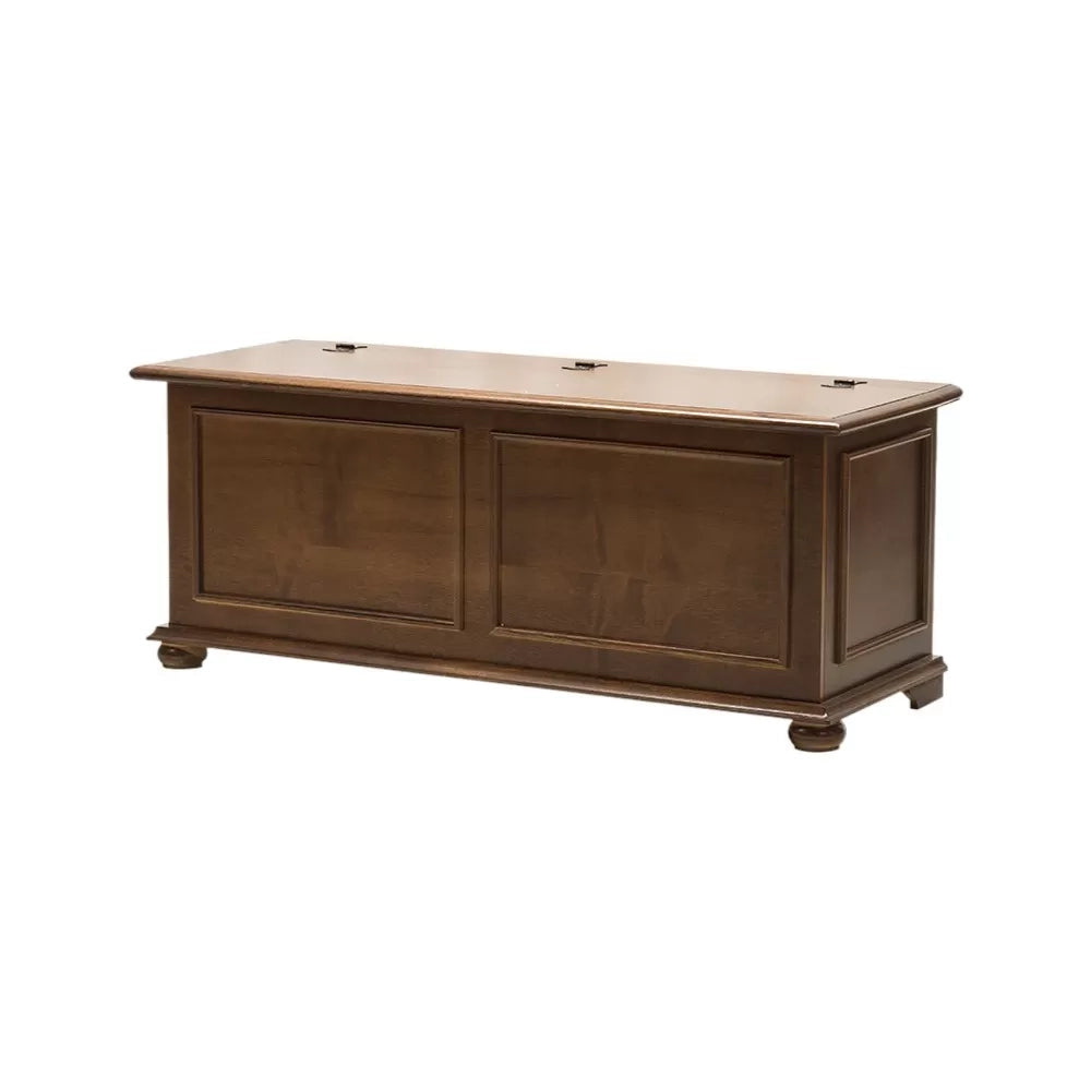 Cassapanca arte povera in legno tinta noce 100x42x50 - Mobili 2G