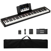 Tastiera elettrica portatile a grandezza naturale con MIDI pedale sustain, Tastiera per pianoforte a 88 tasti Nero-Tastiere elettriche