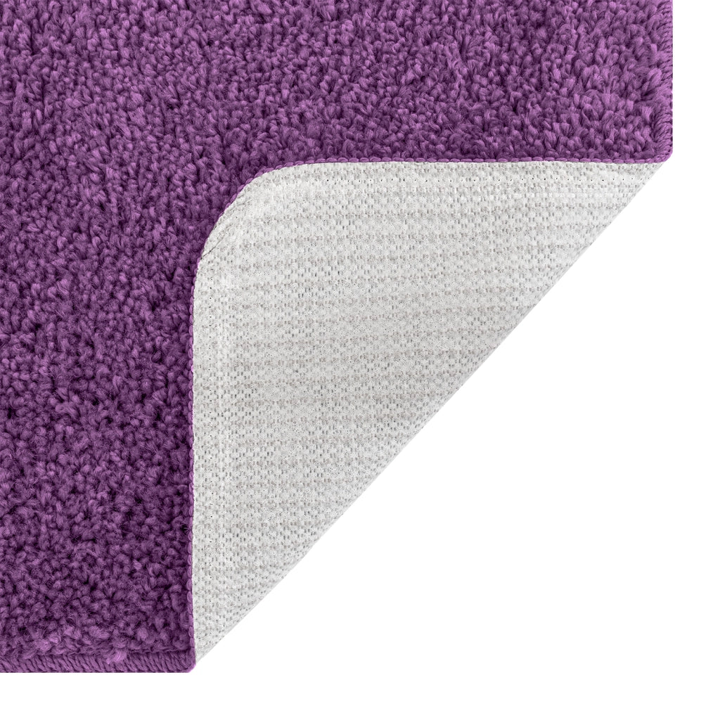 Set di 3 tappetini da bagno viola in polipropilene antiscivolo