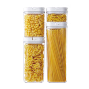 Set 4 contenitori ermetici trasparenti con coperchio a leva, capacità 450ml-2300ml, sigillo silicone, senza BPA - SOGO