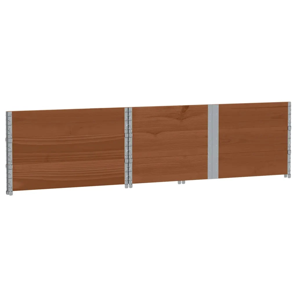 Paretali per Pallet 3pz Marroni 150x100cm Legno Massello Pino 3295385
