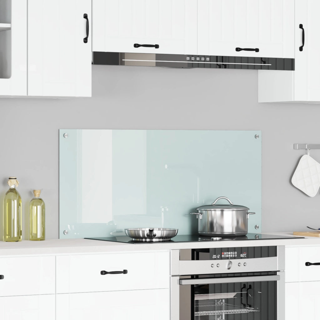 Schienale Cucina Bianco 110x50x0,6 cm in Vetro Temperato -