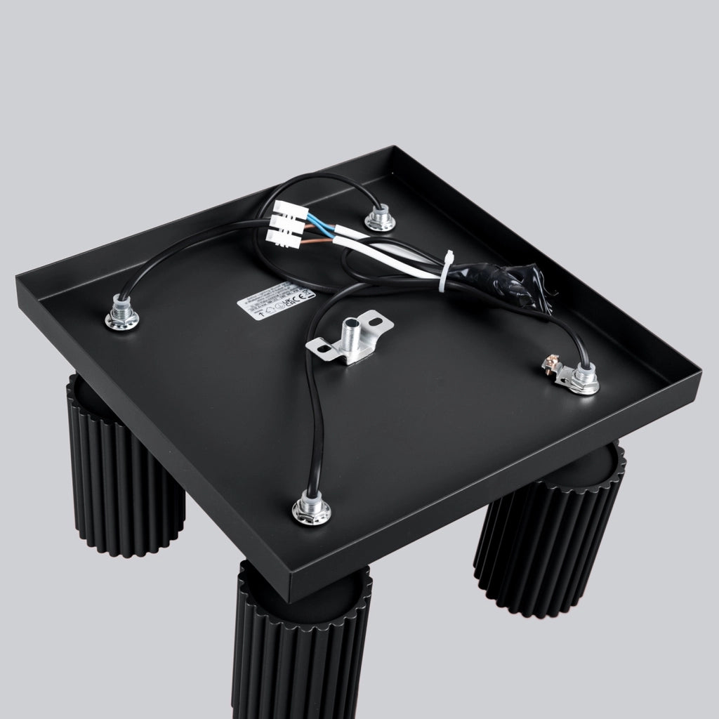 Plafoniera quadrata 25cm nera 4 spot GU10 Pure Lume