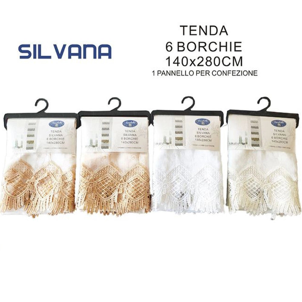 Trade Shop - Tenda Velia Silvana Pannello Singolo 6 Borchie Porta Finestra Bastone 140x280 Cm -