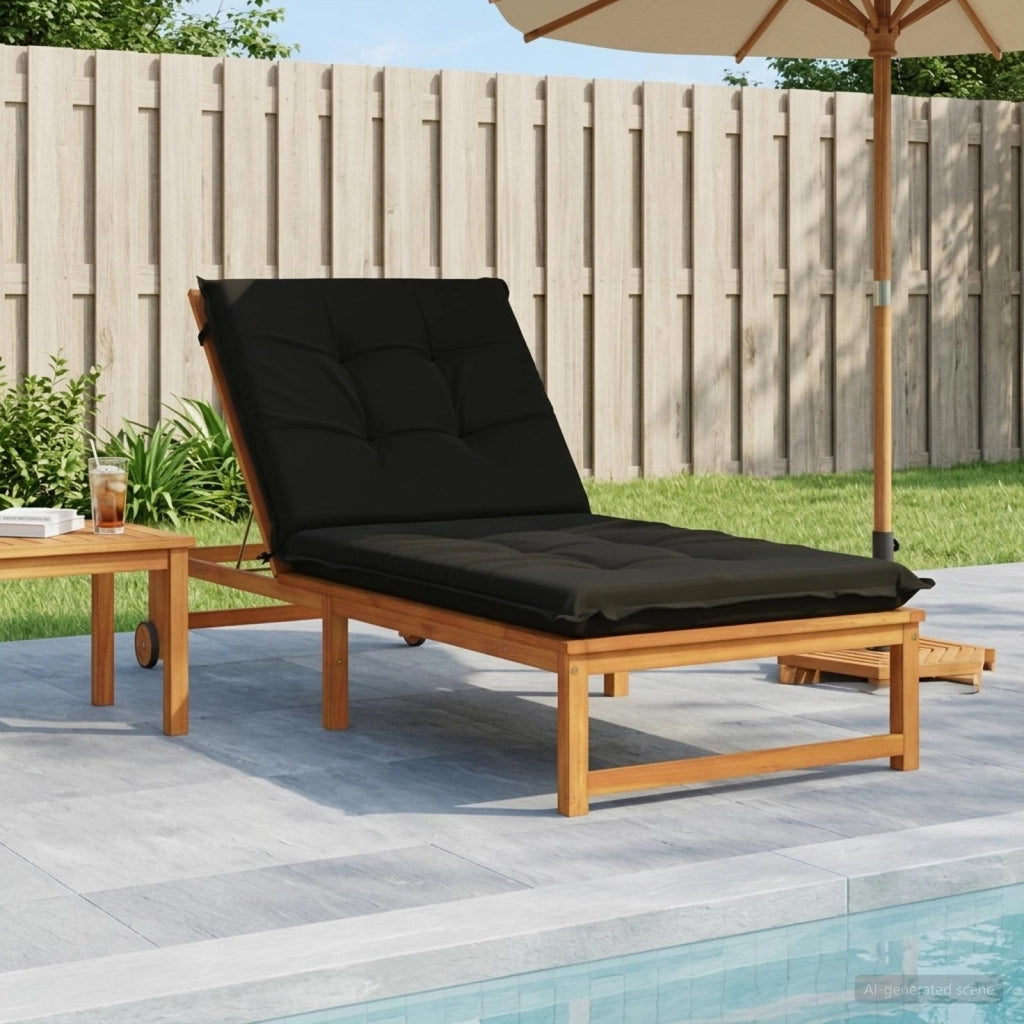 Cuscino per Lettino GEMERT 100% Poliestere Nero 190 x 90 x 9 cm 947471