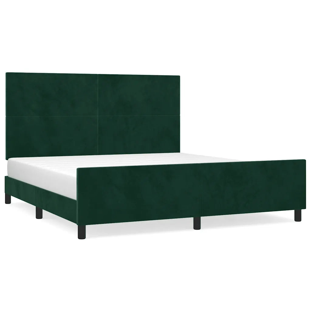 Giroletto con Testiera Verde Scuro 180x200 cm in Vellutocod mxl 73946