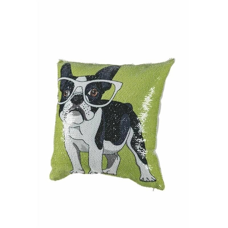 CUSCINO ARREDO PAILLETTES 40X40 CANI COLORI ASSORTITI