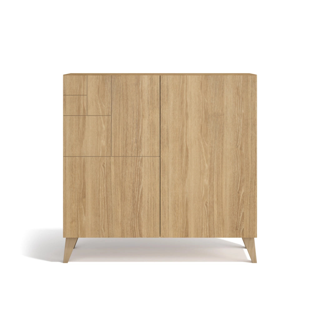 Scarpiera Herdasa effetto rovere gambe rovere 87x90x27