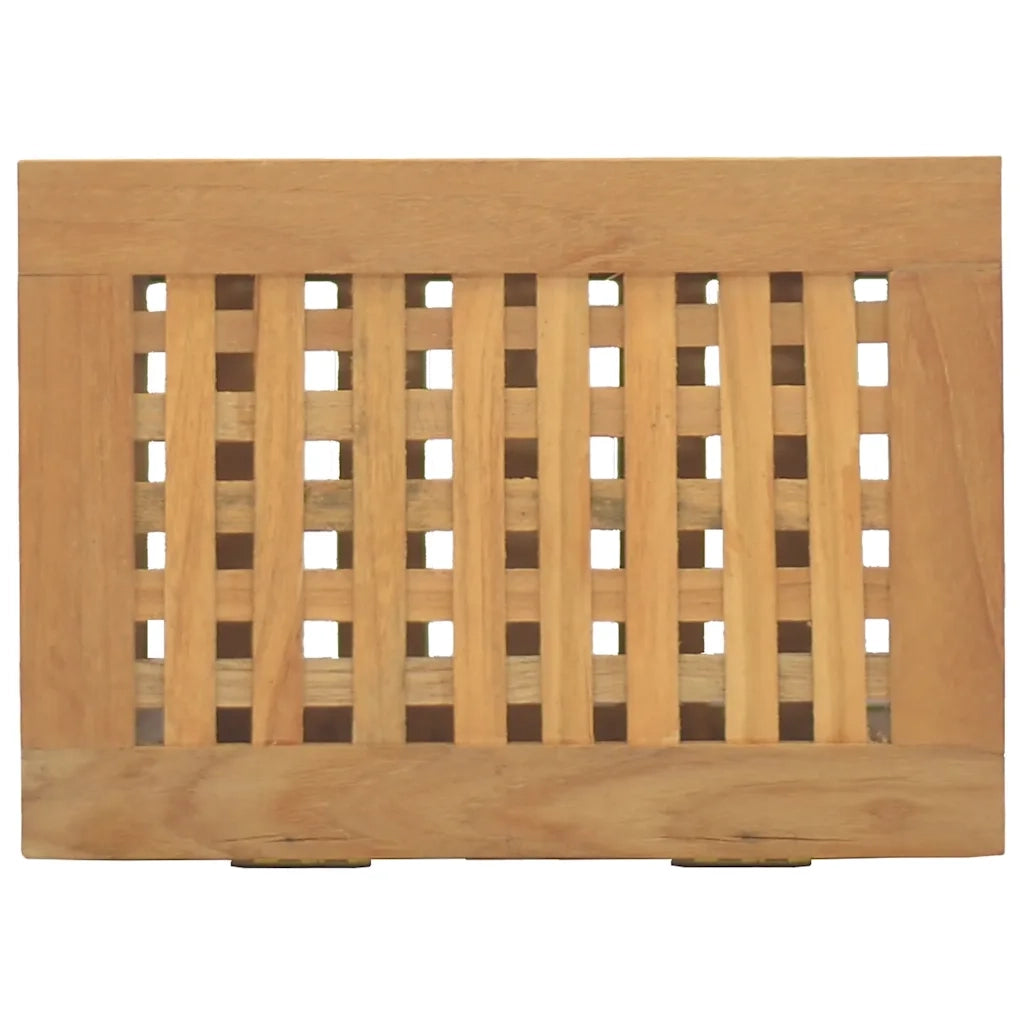 Cesto del Bucato 35x25x60 cm in Legno Massello di Teak