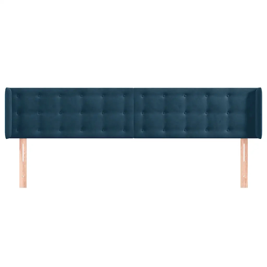 Testiera ad Orecchio Blu Scuro 183x16x78/88 cm in Vellutocod mxl 103091