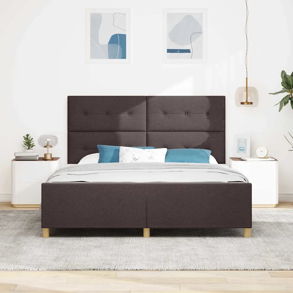 Struttura del letto Marrone scuro 180 x 200 cm Tessuto 3344749