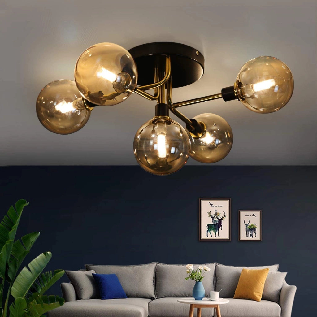 ZMH Lampada da soffitto a globo in vetro per illuminazione soggiorno
