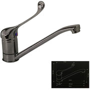 Trade Shop - Miscelatore Lavello Acciaio 58913 Lavandino Monocomando Canna Bassa Rubinetteria -