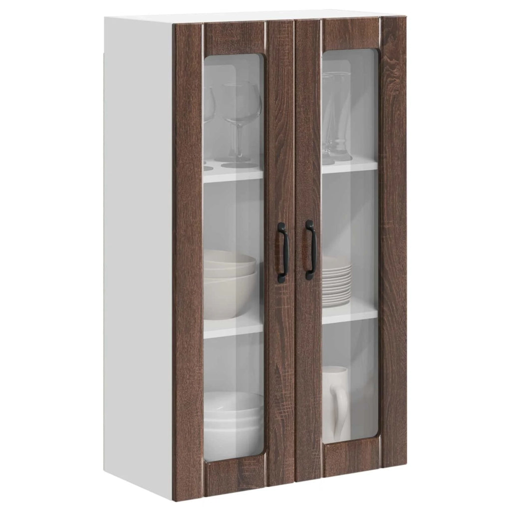 Mobile in vetro da parete LUCCA Rovere Marrone 60 x 31 x 100 cm