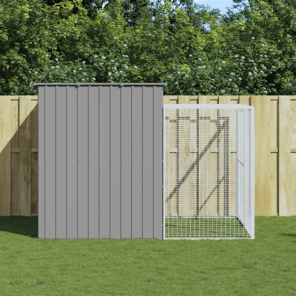 Casetta Cani Corsa Grigio Chiaro 214x253x181 cm Acciaio Zincato 3189137