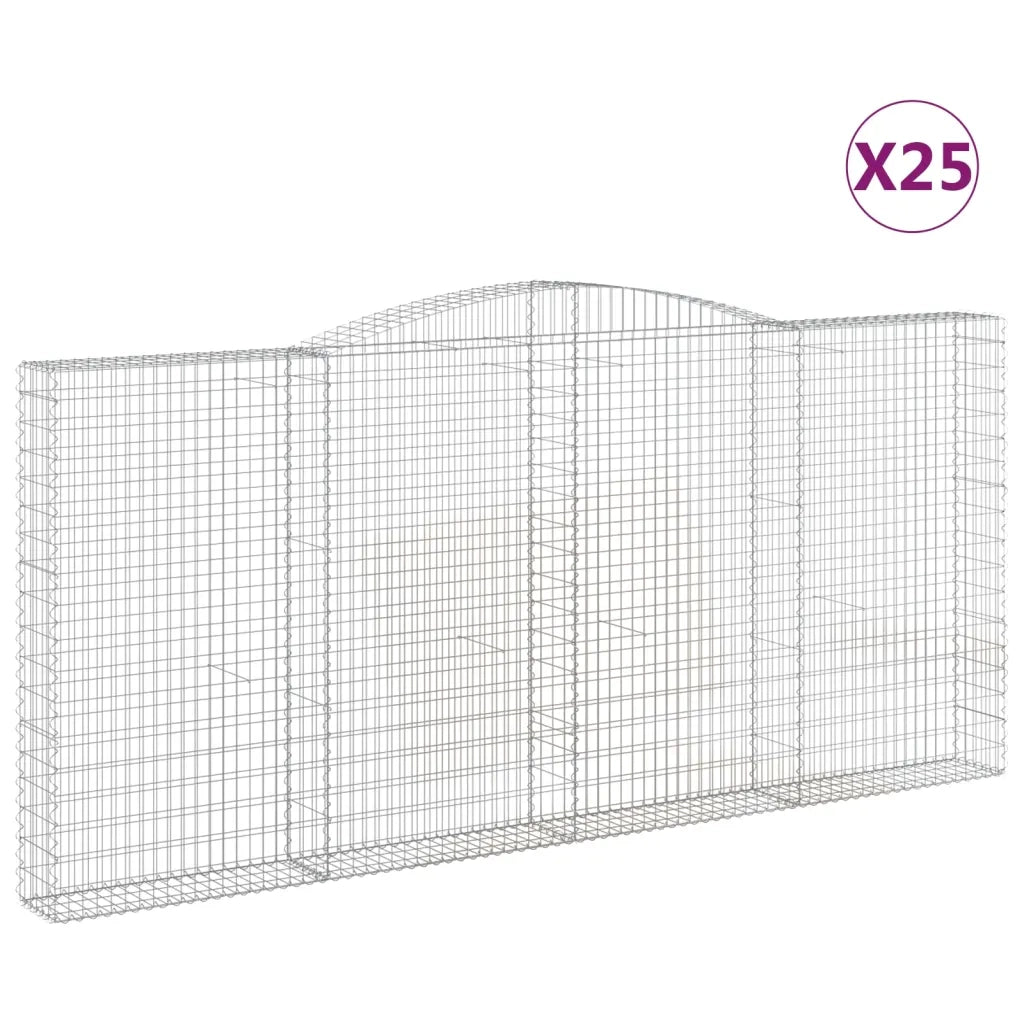 Cesti Gabbioni ad Arco 25 pz 400x30x180/200 cm Ferro Zincato