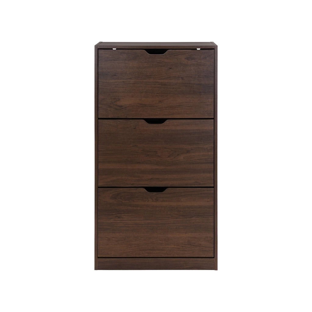 Scarpiera in legno, 3 ante, noce
