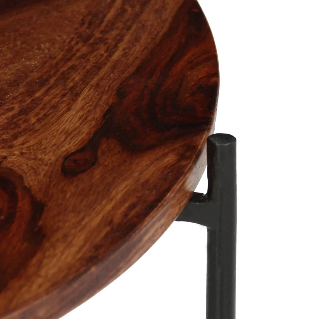 Set di 2 tavolini da caffè legno massello 60 x 35 cm marrone 02_0042120